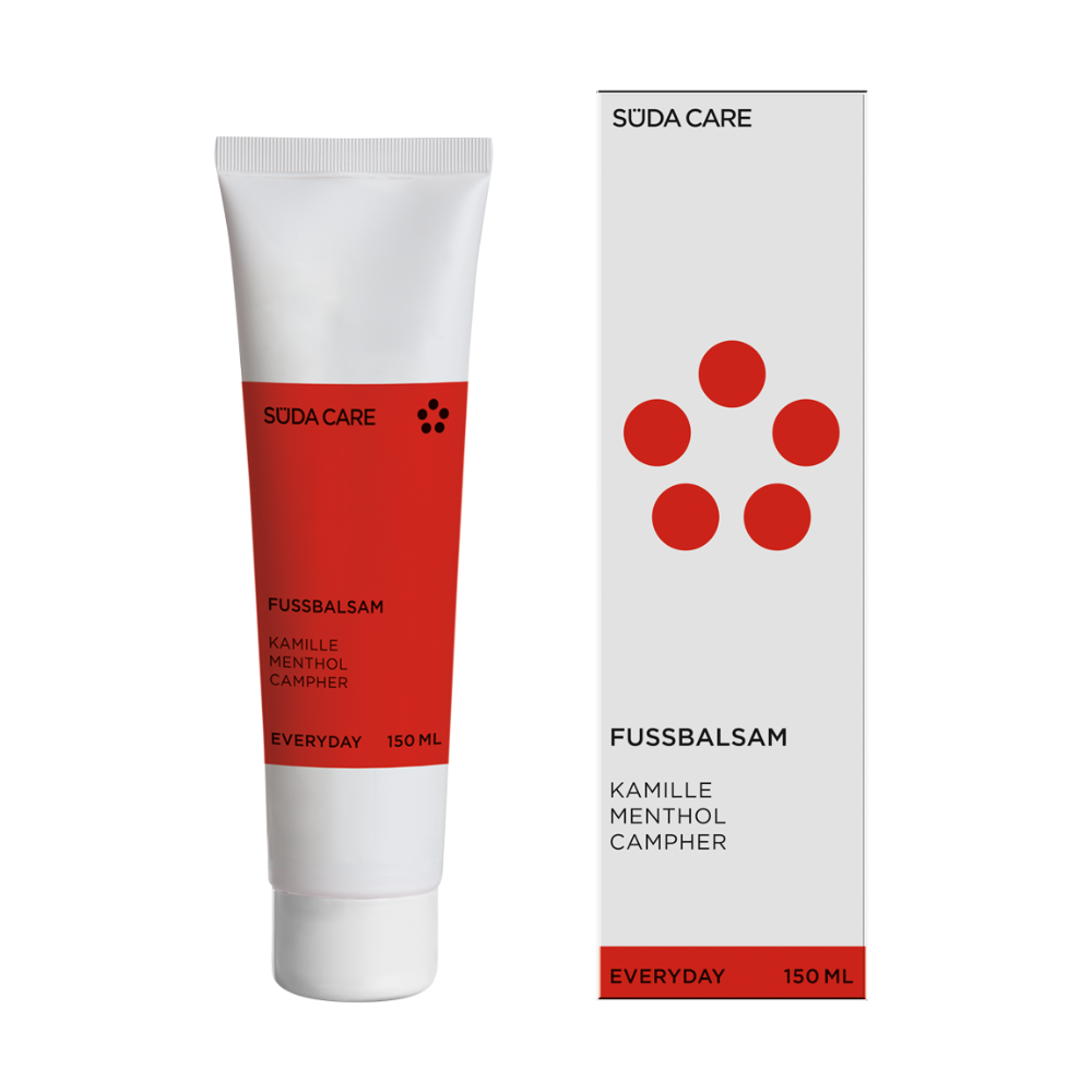 SUDA CARE pedu balzamas pavargusioms ir itemptoms pedoms, 150 ml tubele su dezute