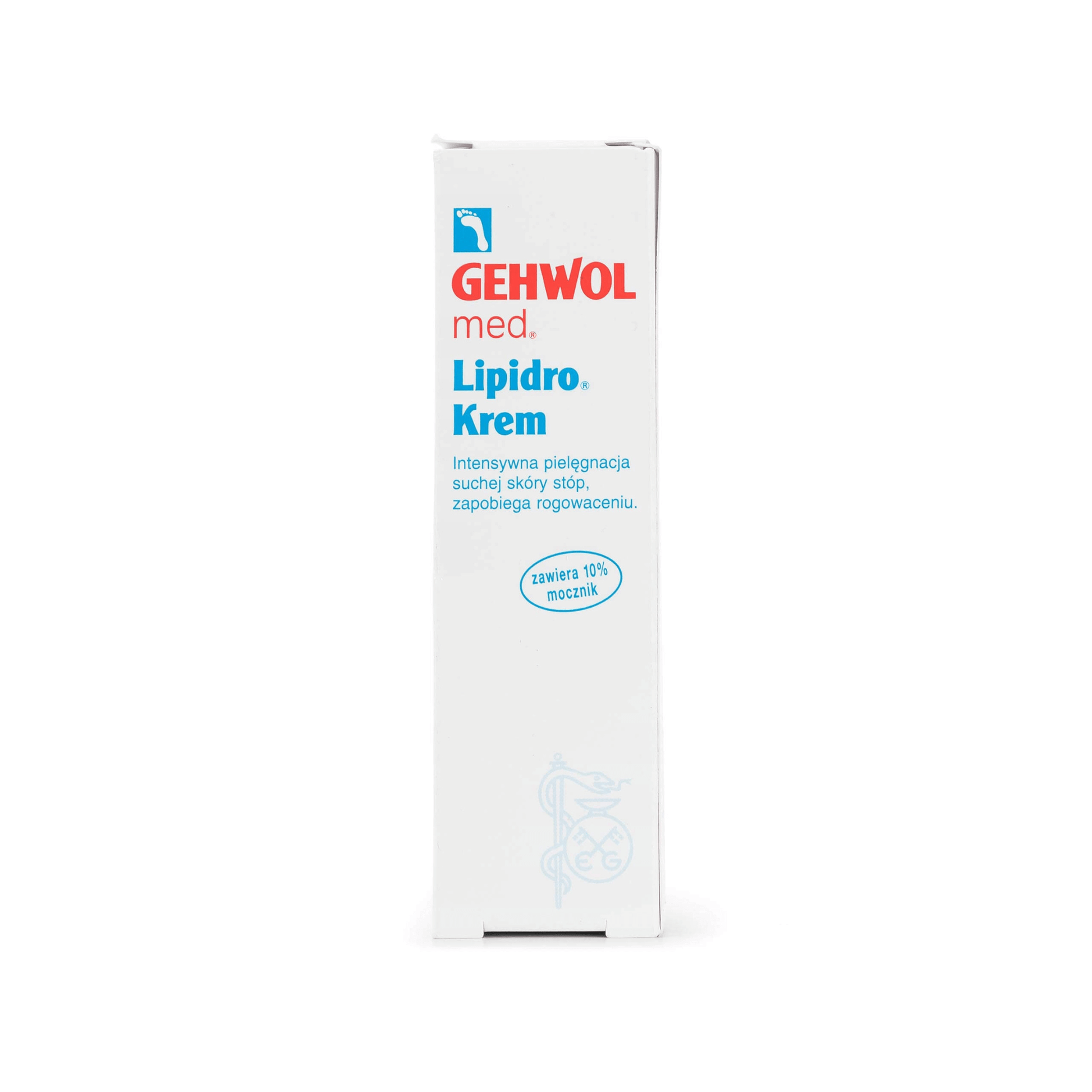 Gehwol med Lipidro pėdų kremas su 10% šlapalo (urea) - intensyvi sausos pėdų odos priežiūra, drėkinimas ir minkštinimas. Padeda šiurkščiai odai, kulnų sausumui ir odos trūkinėjimui, kasdienei pėdų priežiūrai.